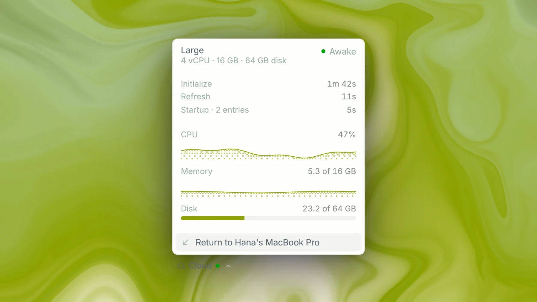 Bring a cloud thread back to your Mac when you're back.